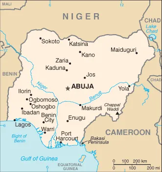 La mappa della Nigeria |  | Wikipedia pubblico dominio