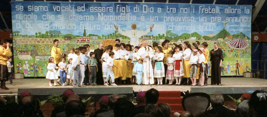 La vista di Giovanni Paolo II a Nomadelfia nel 1980 |  | Nomadelfia 