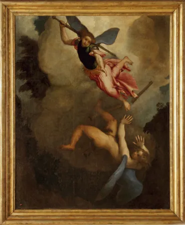 Lorenzo Lotto, San Michele arcangelo caccia Lucifero |  | Museo della Santa Casa - Loreto 
