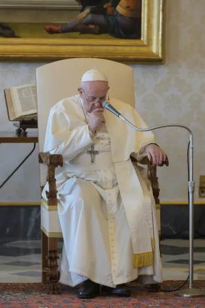 Papa Francesco | Papa Francesco durante l'udienza generale nella Biblioteca del Palazzo Apostolico Vaticano, 11 marzo 2020 | Vatican Media / ACI Group