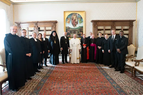 Papa Francesco con la delegazione luterana finlandese, Palazzo Apostolico Vaticano 17 gennaio 2020 / Vatican Media / ACI Group