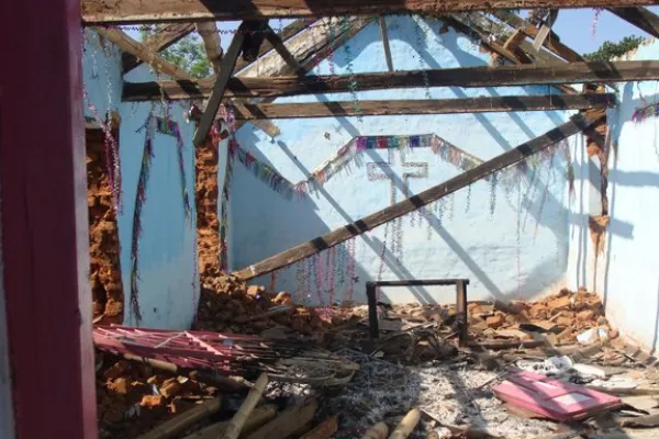 Un edificio cristiano distrutto dalle violenze anti-cristiane in Orissa nel 2008 / Wikimedia Commons