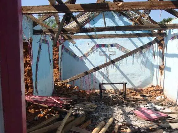 Una chiesa distrutta dalle violenze in Orissia |  | ACS