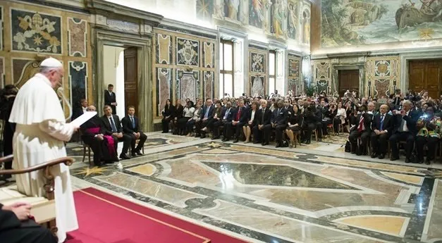 Papa Francesco e la FAO | Papa Francesco durante l'udienza concessa alla FAO il 6 novembre 2015 | L'Osservatore Romano / ACI Group