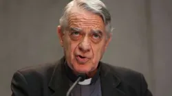 Padre Federico Lombardi durante un incontro in Sala Stampa della Santa Sede / Daniel Ibañez / CNA
