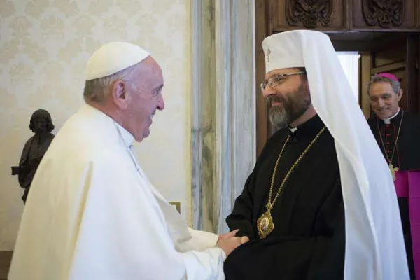 Papa Francesco e l'arcivescovo maggiore Sviatoslav Shevchuk / Vatican Media / ACI Group
