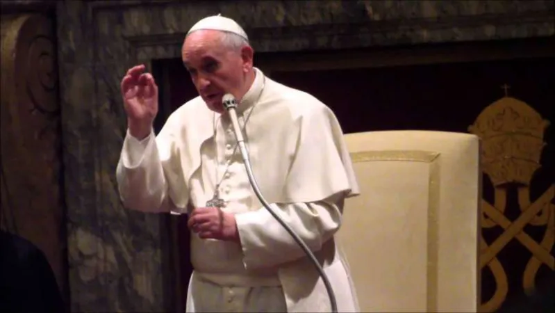 Papa Francesco | Papa Francesco durante un discorso in Sala Clementina | CTV