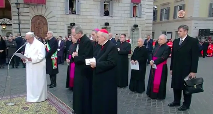Papa Francesco a piazza di Spagna | Un momento della celebrazione in piazza di Spagna | CTV