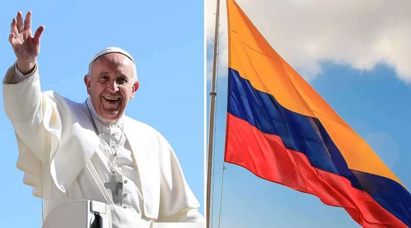 Papa Francesco e la Bandiera della Colombia |  |  Foto: Daniel Ibáñez (ACI Prensa) - Pixabay (Dominio Público)