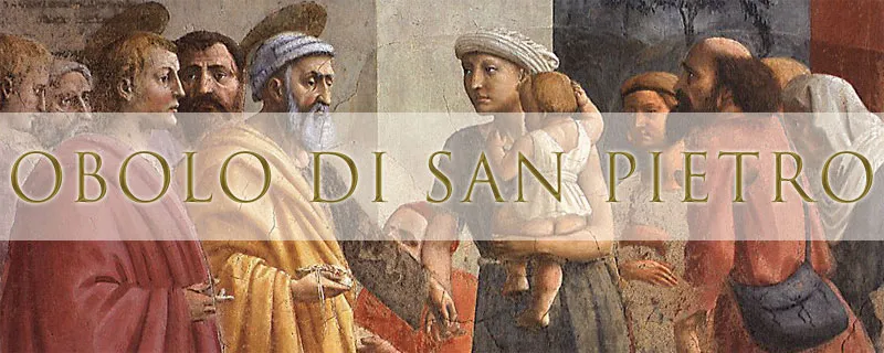 Obolo di San Pietro | La copertina del sito dell'Obolo di San Pietro | www.obolodisanpietro.va