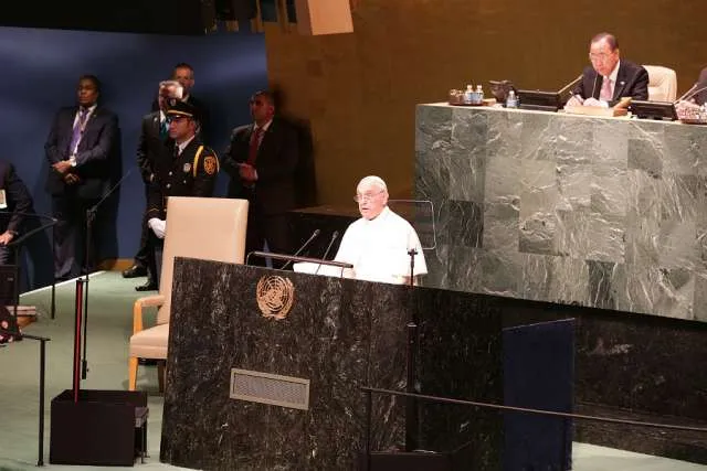 Papa Francesco alle Nazioni Unite | Papa Francesco alle Nazioni Unite di New York, 25 settembre 2015 | Alan Holdren / CNA