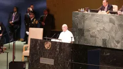 Papa Francesco alle Nazioni Unite di New York, 25 settembre 2015 / Alan Holdren / CNA