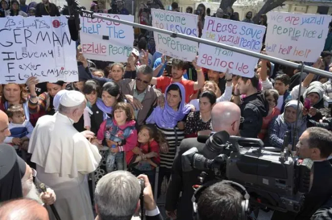 Papa Francesco a Lesbo |  | Vatican Media / ACI Group