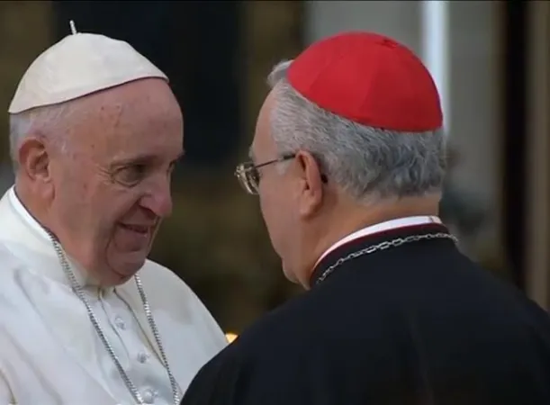 Papa Francesco abbraccia il Card. Robles Ortega |  | CTV