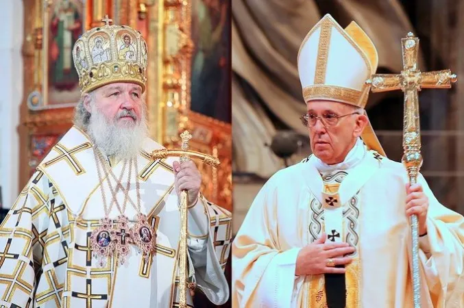 Papa Francesco e Kirill | Il Patriarca Kirill (a sinistra) e Papa Francesco (a destra) | Alexey Gotovsky/CNA - patriarchia.ru
