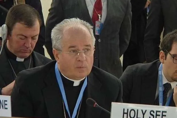 L'arcivescovo Ivan Jurkovic durante una sessione di lavoro alle Nazioni Unite / Vatican Media - You Tube