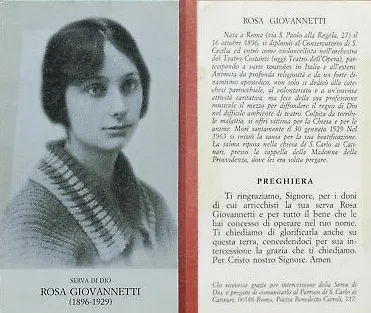 La Serva di Dio Rosa Giovannetti |  | pubblico dominio 