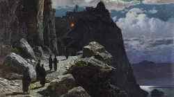La salita dei monaci sul Monte Athos / pinterest