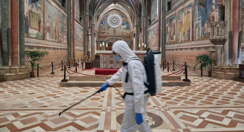 La Basilica di Assisi sanificata |  | Andrea Cova