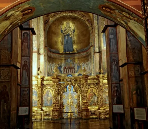 Il Muro Incrollabile nella cattedrale di Santa Sofia a Kiev | Il mosaico della Madonna nella cattedrale di Santa Sofia a Kiev, il 