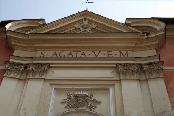 La facciata della chiesa di Sant'Agata dei Goti, a Roma, affidata ai Padri Stimmatini / pd