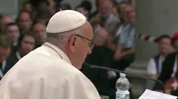Papa Francesco durante la meditazione in San Paolo Fuori Le Mura / CTV