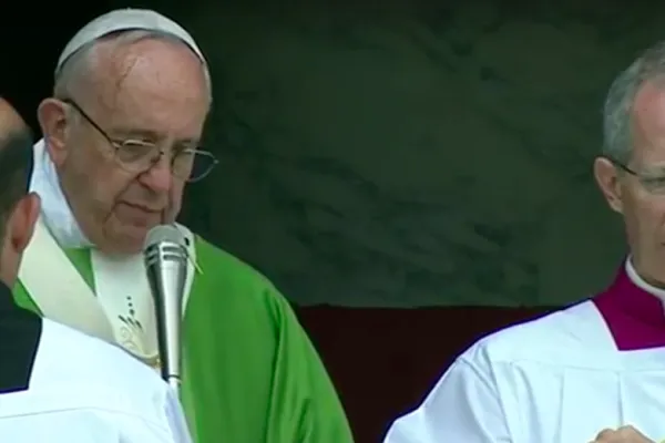 Papa Francesco durante l'Angelus al termine della Messa del Giubileo degli Ammalati e dei Disabili, 12 giugno 2016 / CTV