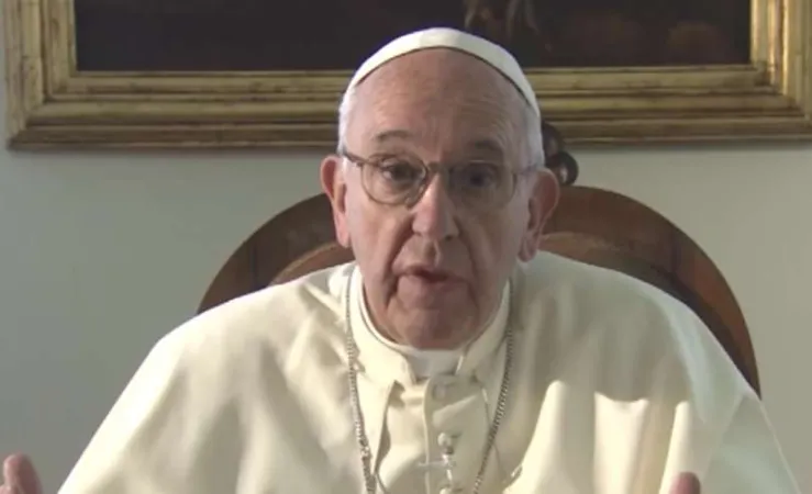 Papa Francesco, videomessaggio | Papa Francesco durante un videomessaggio | Vatican Media - Youtube