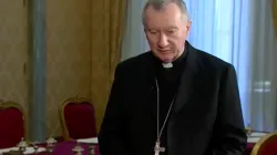 Il Cardinale Pietro Parolin durante l'intervista con il CTV sul viaggio in Egitto / CTV