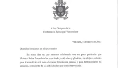 L'inizio della lettera indirizzata da Papa Francesco ai vescovi del Venezuela / CEV - www.cev.org.ve