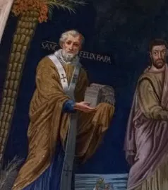 Un dettaglio del mosaico dell' abside della chiesa dei santi Cosma e Damiano |  | OB