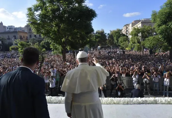 Papa Francesco a Piazza Politeama  |  | Vatican Media/ Aci Group
