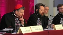 Il cardinale Koch e il metropolita Hilarion in un momento della conferenza all'Angelicum, 12 febbraio 2020 / Vatican News 