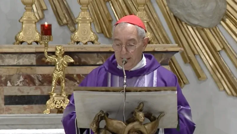 Il cardinale de Donatis durante la celebrazione di stasera al Divino Amore | You Tube