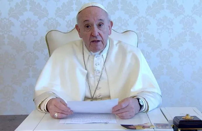 Papa Francesco | Papa Francesco durante un videomessaggio | Vatican Media / You Tube