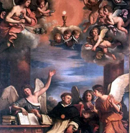 Un dettaglio del dipinto del Guercino, San Tommaso scrive gli Inni Eucaristici  |  | pd