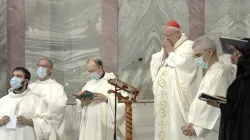 Il cardinale Bassetti durante la Messa per l'Italia e l'Europa, Roma, 11 luglio 2020 / Tv2000