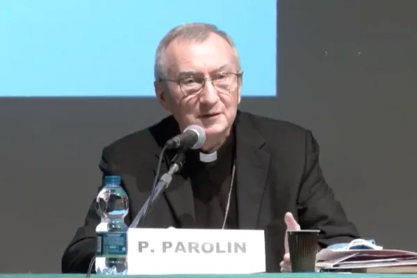 Il Cardinale Pietro Parolin durante il convegno per i 150 di presenza in Cina del PIME, 3 ottobre 2020 / YouTube / PIME