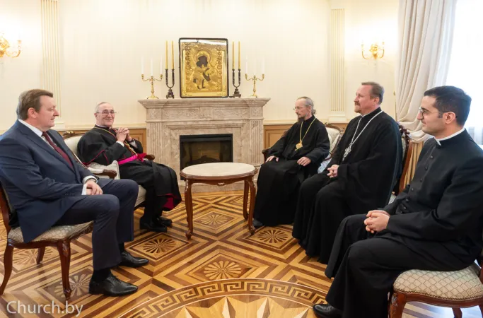 Arcivescovo Mennini, Metropolita Venjamin | l'incontro dell'arcivescovo Mennini con il metropolita Venjiamin a Minsk | catholic.by
