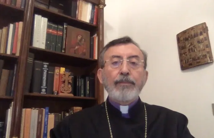 L'arcivescovo apostolico armeno Barsamian durante la conferenza della Cattedra Tillard 2021 | Pontificio Consiglio per la Promozione dell'Unità dei Cristiani