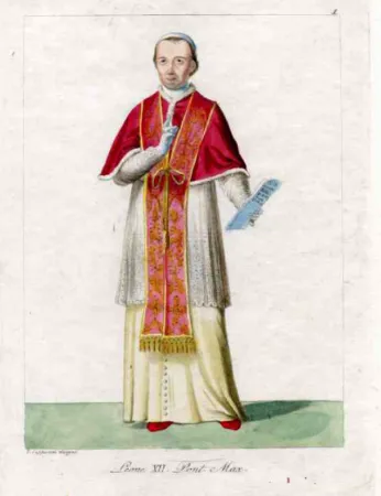 Una stampa ufficiale di Leone XII |  | La corte papale nell’età di Leone XII