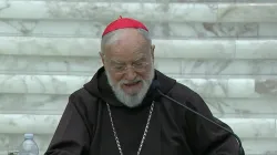 Il Cardinale Cantalamessa durante la predica di Quaresima del 26 febbraio 2021, Aula Paolo VI, vaticano / Vatican News / You Tube