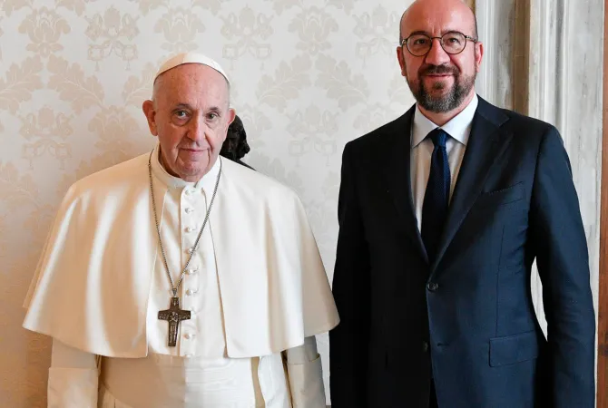 Papa Francesco e Charles Michel  |  | Vatican Media 