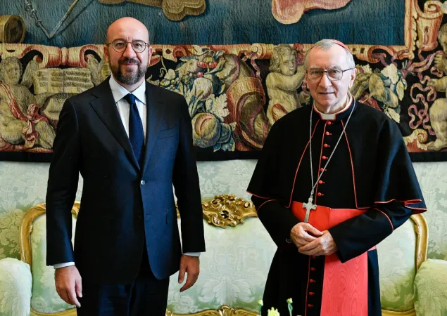 Il Cardinale Prolin e Charles Michel  |  | Vatican Media 