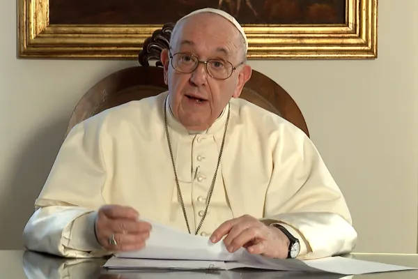 Papa Francesco durante il videomessaggio per Cipro e Grecia / Vatican Media 