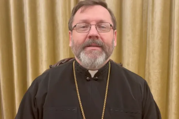 L'arcivescovo maggiore Sviatoslav Shevchuk durante il videomessaggio inviato da Kiev il 27 febbraio 2022 / Segreteria Arcivescovo Maggiore Chiesa Greco Cattolica Ucraina