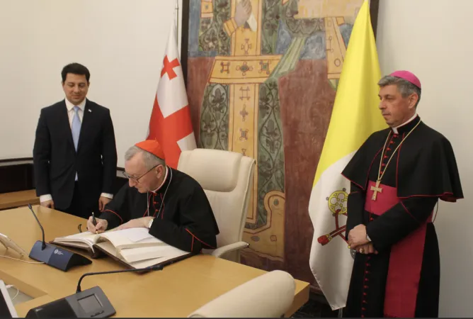 Il cardinale Parolin durante la sua visita in Georgia del dicembre 2019 | Nunziatura della Santa Sede in Georgia