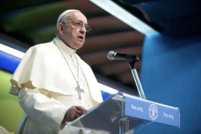 Papa Francesco alla FAO nel 2017 | Vatican Media / ACI Group