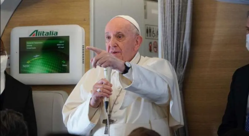 Papa Francesco | Papa Francesco durante una conferenza stampa in aereo | CF / EWTN