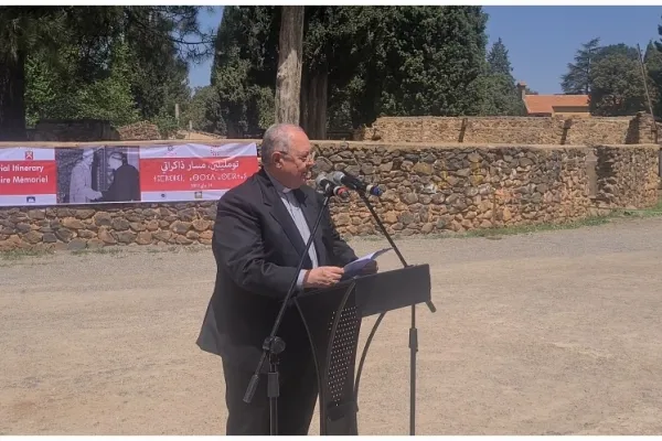 L'arcivescovo Vito Rallo durante il suo discorso a Tioumliline / Marocnews
